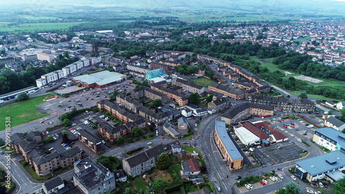 Low level aerial image of the town of Kirkintilloch in Scotland. © TreasureGalore
