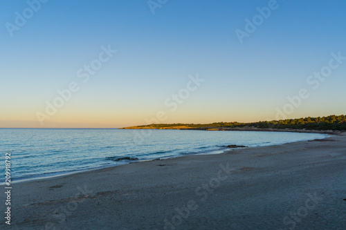 Mallorca  Summer sunset at holiday island beach of cala millor