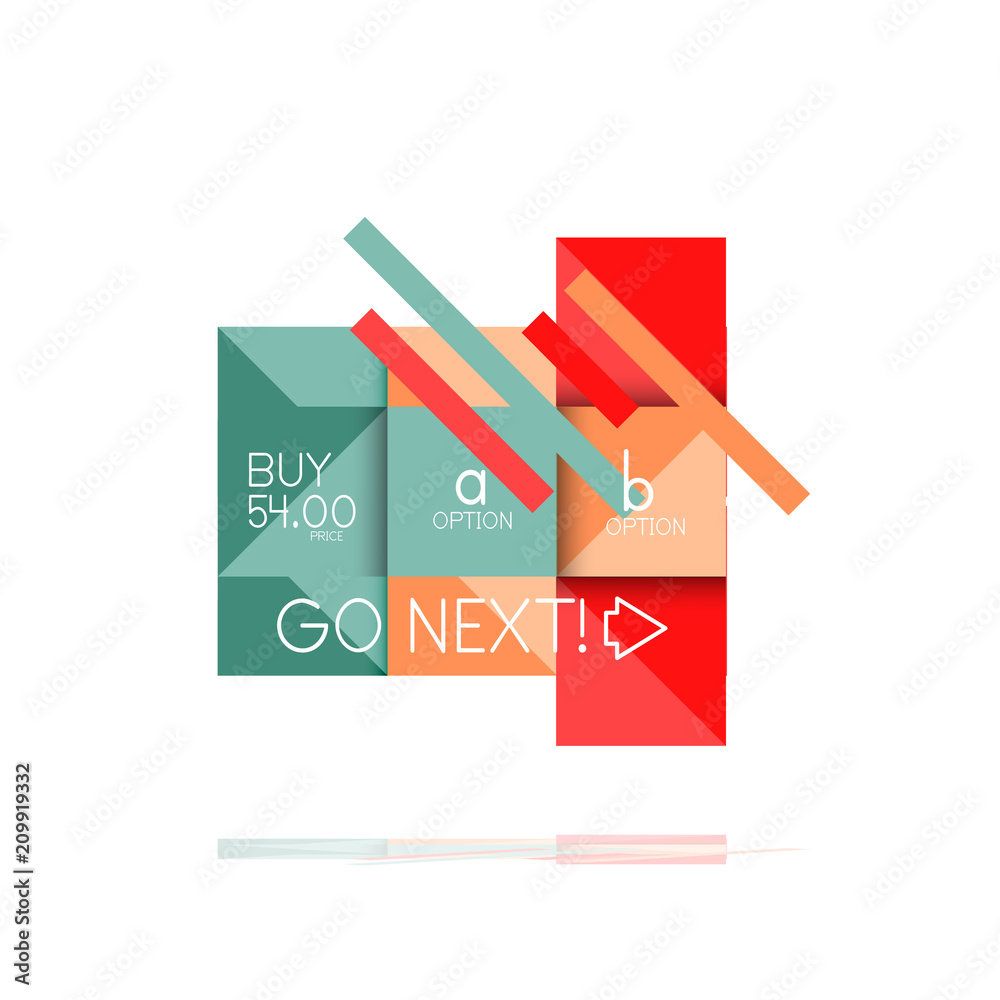 Square option infographic banner. Data and information visualization, geometric design Square option infographic banner. Data and information visualization, geometric design