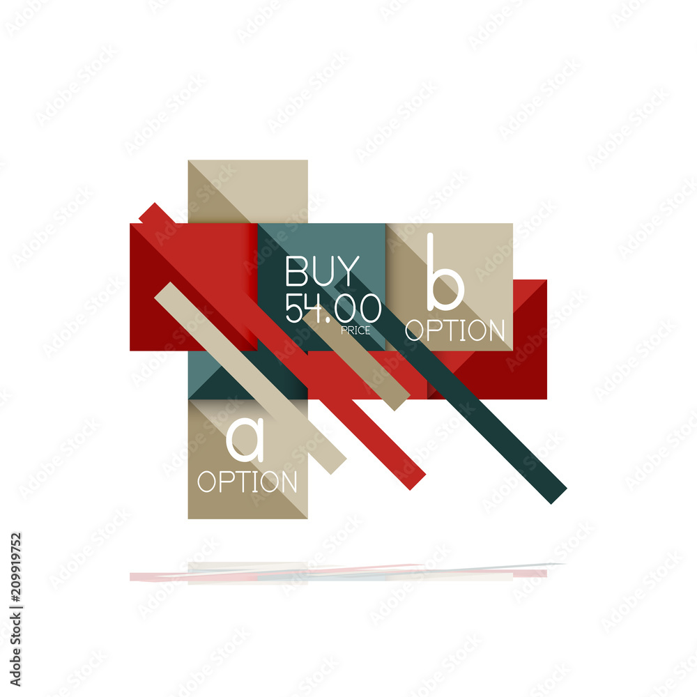 Square option infographic banner. Data and information visualization, geometric design Square option infographic banner. Data and information visualization, geometric design