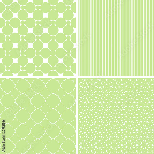 4 retro different vector seamless patterns.