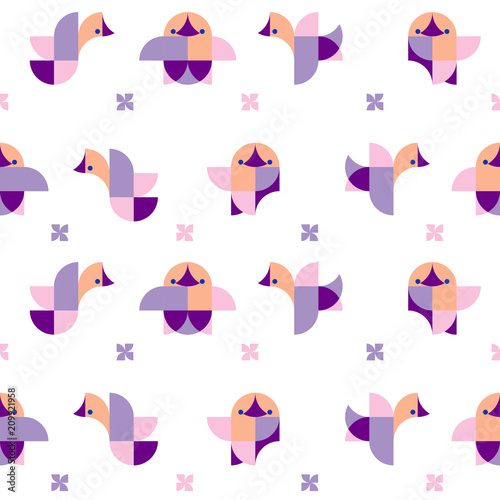 Pattern of geometric chicks. Geometric background. Vector illustration.