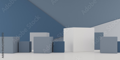 Abstract pastel colored texture of minimal box on minimalism background. Closeup of geometric shape. 3D rendering