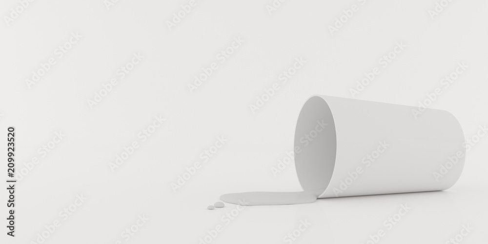 Mock-up of white cup with liquid on white background,3d rendering Mock-up of white cup with liquid on white background,3d rendering