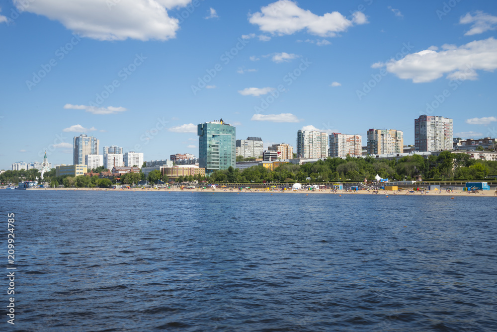 Volga river embankment in Samara, Russia. Panoramic view of the city. Volga river embankment in Samara, Russia. Panoramic view of the city.
