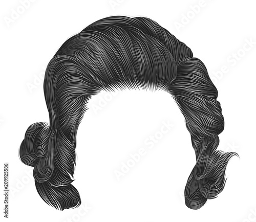 trendy  woman curly hairs gray color . 
medium length . beauty style . realistic  3d .