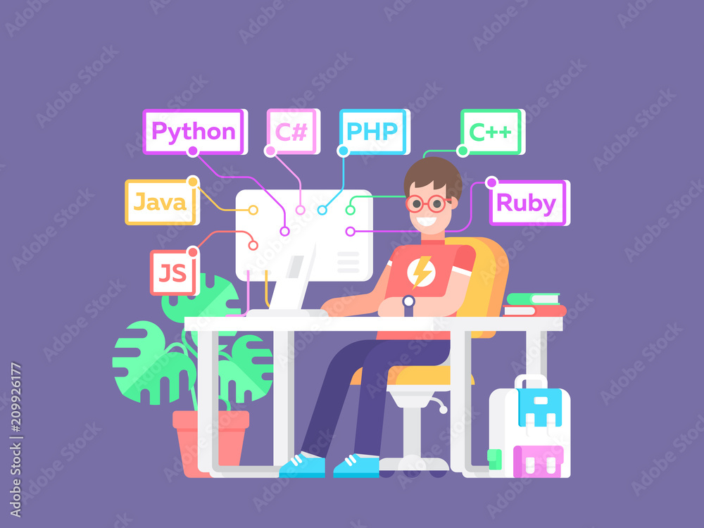 Learning programming languages concept