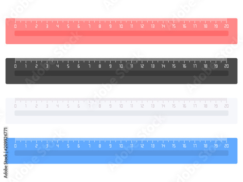 Set of twenty centimeter rulers
