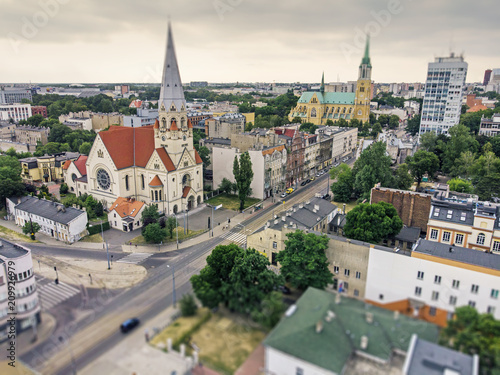 Łódź, Polska. Widok na ul. Piotrkowską.