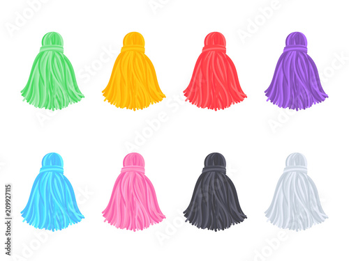Set of multi-colored tassels photo