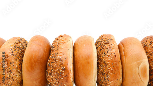  Bagels On White Background