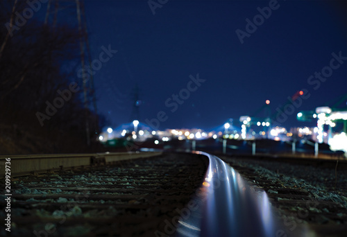 Late night train tracks