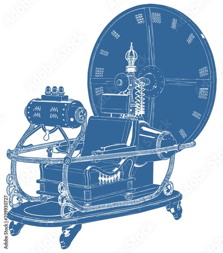 Time Machine Isolated On White Background Vector