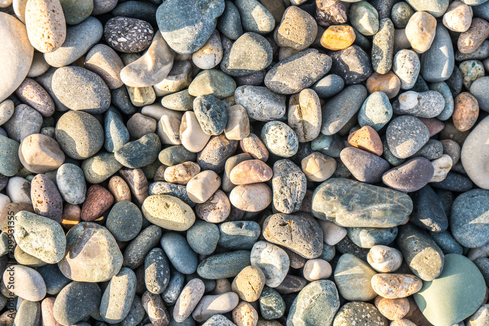 Close up of rounded and polished beach rocks Close up of rounded and polished beach rocks