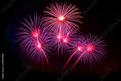 firework Abstract background,Fireworks light up the sky with dazzling display
