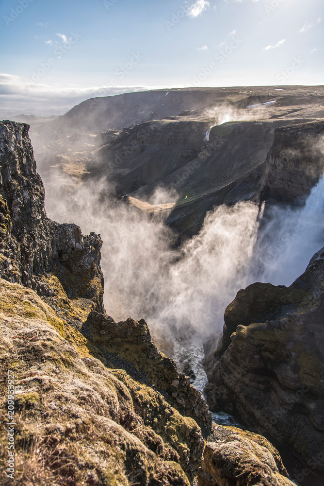 Haifoss waterfall valley - Portrait Haifoss waterfall valley - Portrait
