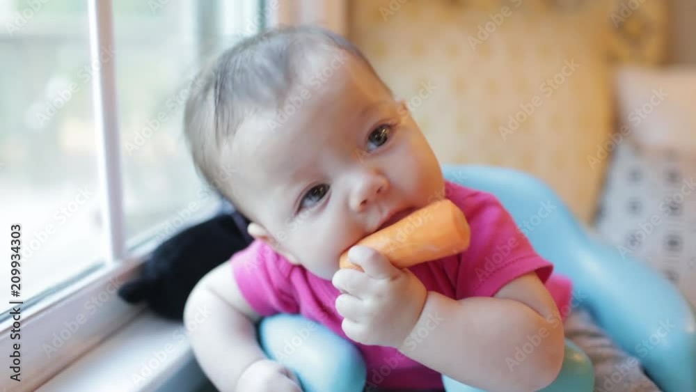 Little Baby Eating a Carrot Little Baby Eating a Carrot