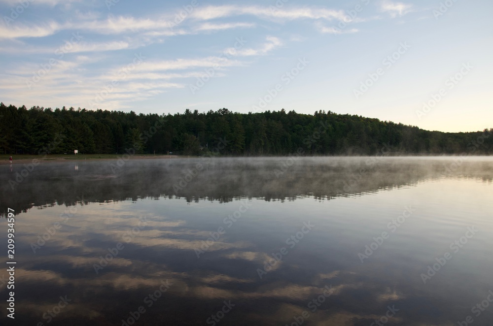 Fototapeta premium Morning fog at Algonquin Provincial Park, Ontario