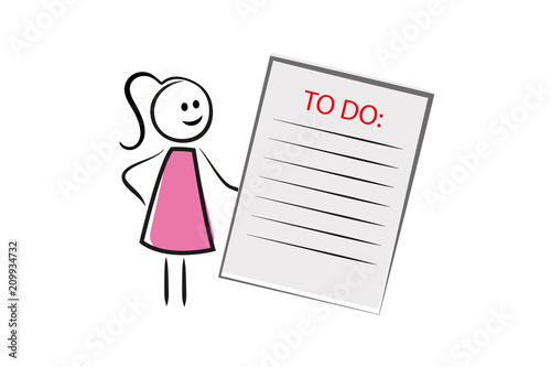 Frau hält eine To Do-Liste