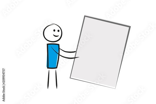 Mann hält ein Blatt Papier