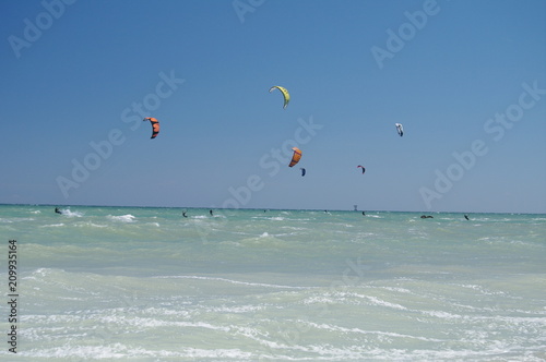 kite surf,sport,sea,blue,sky,panorama,horizon,water,kite,wind,fun