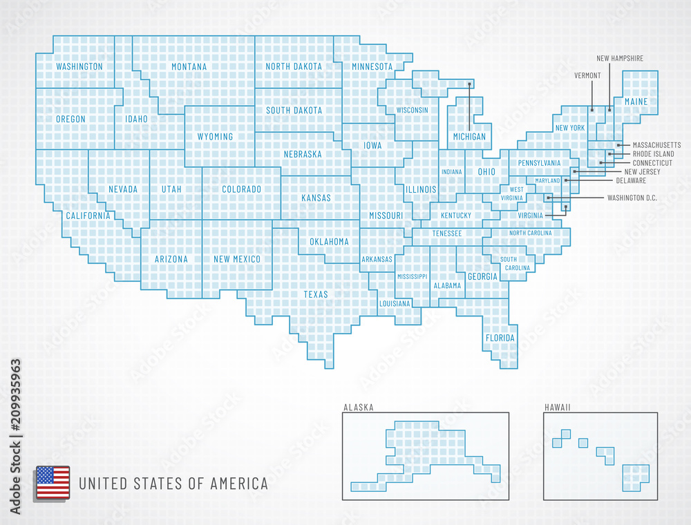 United states borders vector illustration