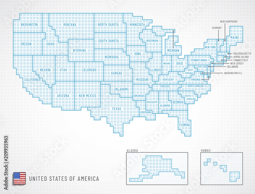 United states borders vector illustration