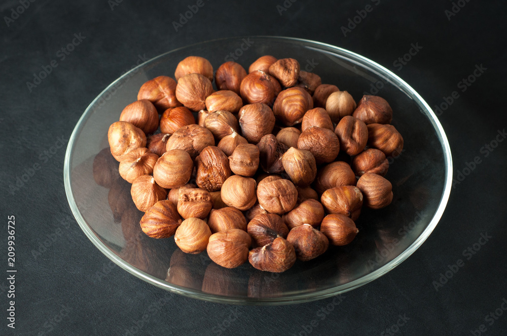 Hazelnuts in a plate