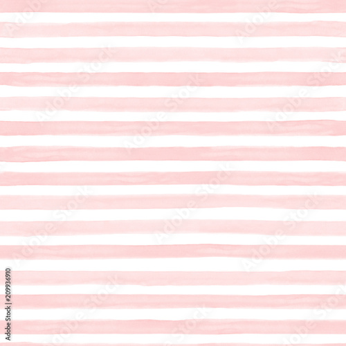 Seamless abstract stripped pattern watercolour hand painted. White and colourful pastel tone strips. Horizontal lines. Trendy background.