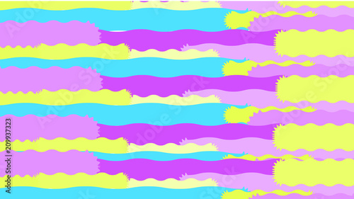 Simple background from minimalistic magical colorful abstract bright, inclined lines of waves of strips of geometric undulating figures with sharp edges, spines. Vector illustration.