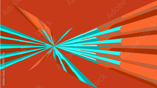 Red texture, simple background of minimalist abstract beautiful multicolored bright geometric shapes in the form of a spiral, a butterfly tunnel, a flower. Vector illustration.