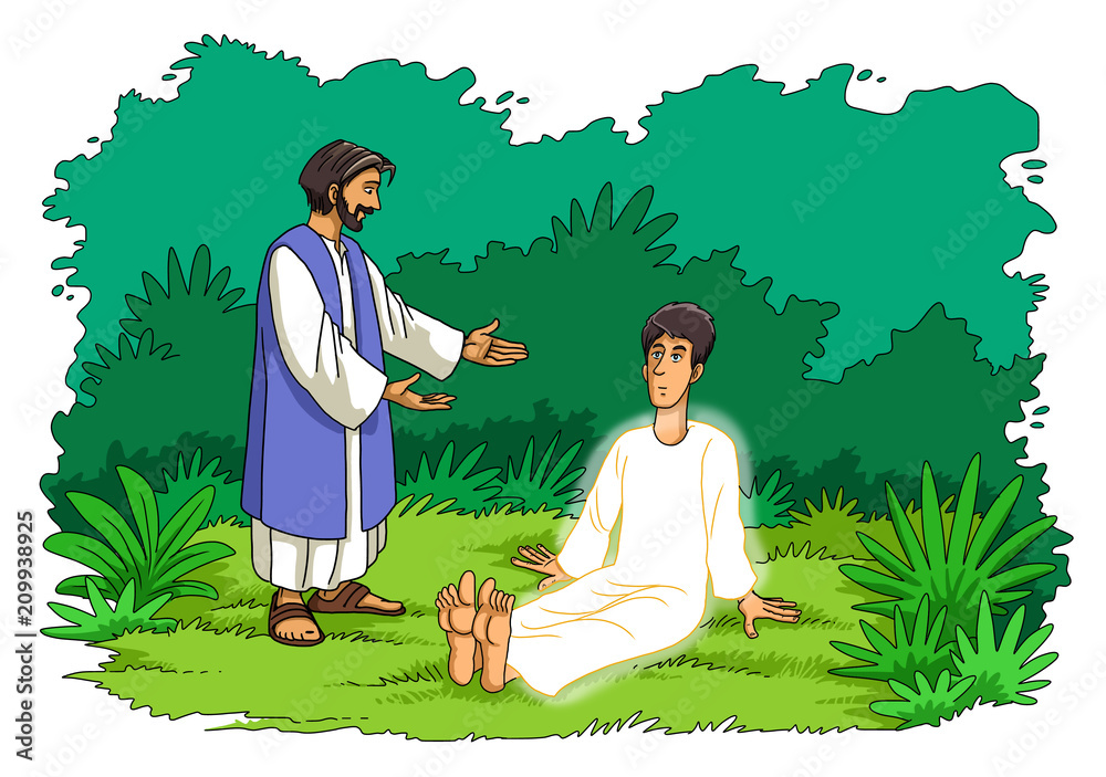 God created Adam from the dust of the earth Stock Illustration | Adobe Stock