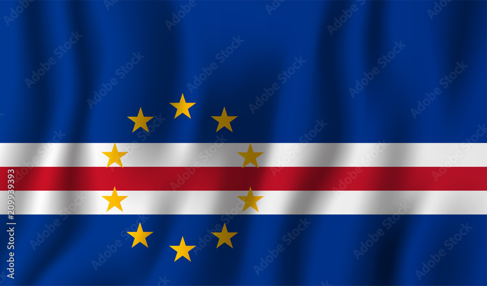 Cape Verde realistic waving flag vector illustration. National country background symbol. Independence day Cape Verde realistic waving flag vector illustration. National country background symbol. Independence day