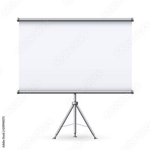 Creative vector illustration of empty meeting projector screen isolated on transparent background. For presentation board, blank whiteboard template mockup for conference. Art design. Graphic element