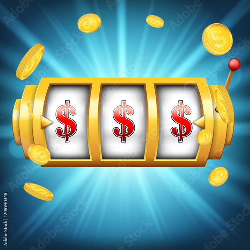 Creative vector illustration of 3d gambling reel, casino slot machine isolated on transparent background. Art design. Concept abstract graphic element - one arm bandit, lucky symbol, big win, 777