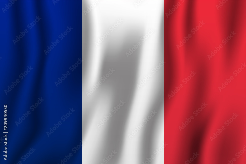 France realistic waving flag vector illustration. National country background symbol. Independence day