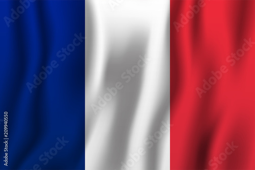 France realistic waving flag vector illustration. National country background symbol. Independence day