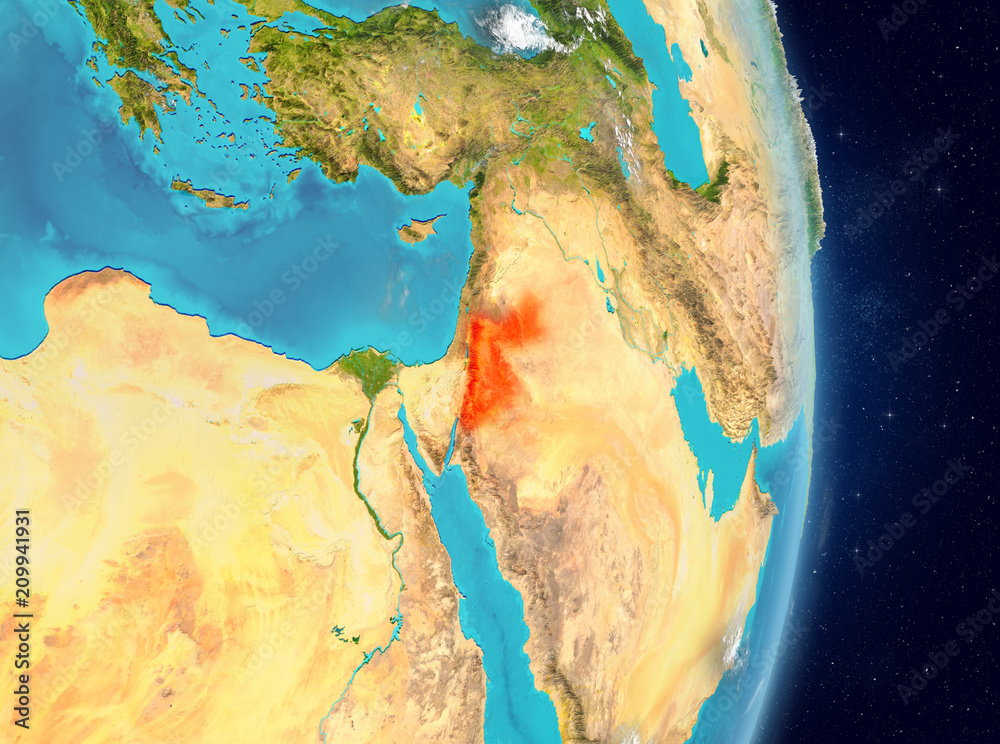 Orbit view of Jordan in red