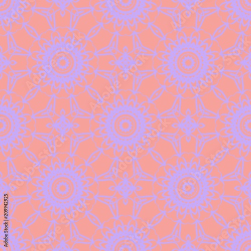 Decorative Square Template for Fabric Print. Azhure floral seamless pattern. Vector illustration. For fabric, bandana, carpet, shawl design.