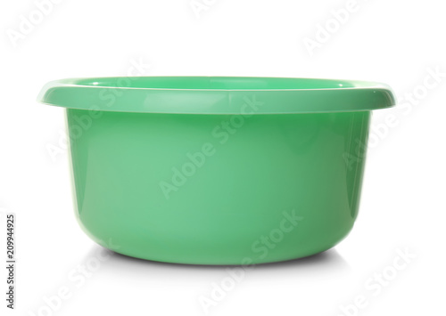 Empty bucket for cleaning on white background