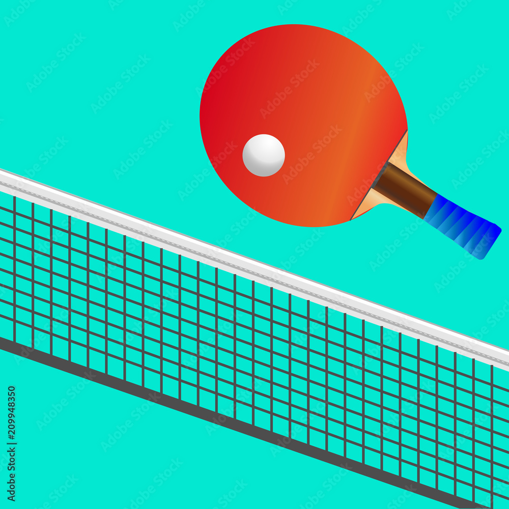 Table tennis racket and ball sketch icon. | Stock vector | Colourbox