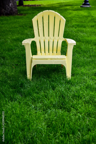 empty Adirondack patio chair