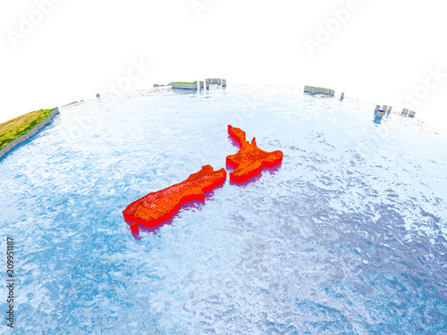 Fotografie New Zealand on model of Earth