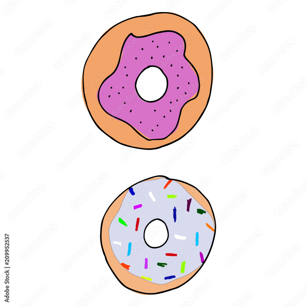 Fototapeta premium Sprinkled donut icons