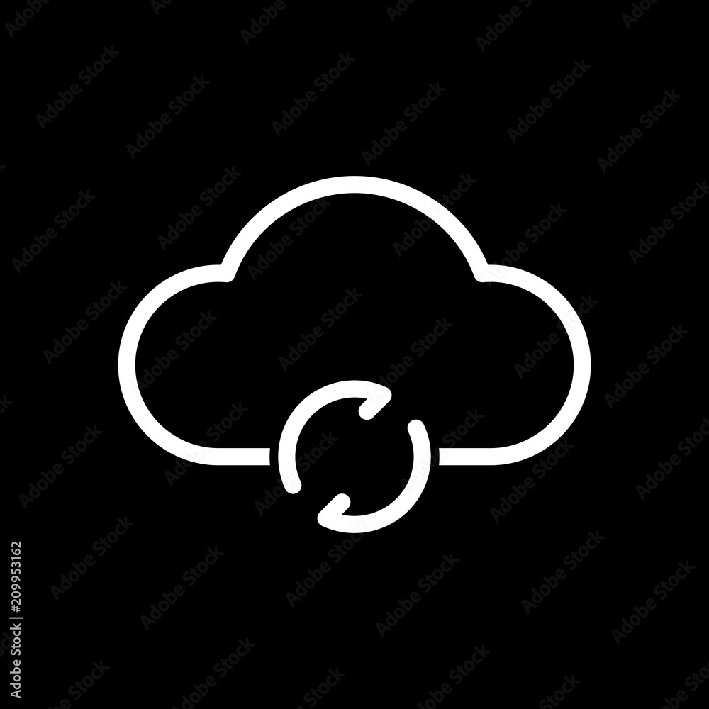 outline update simple cloud icon. linear symbol with thin outlin outline update simple cloud icon. linear symbol with thin outlin
