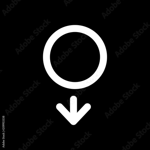 gender symbol. linear symbol. simple men icon. White icon on bla