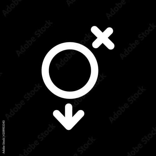 gender symbol. linear symbol. simple transgender icon. White ico