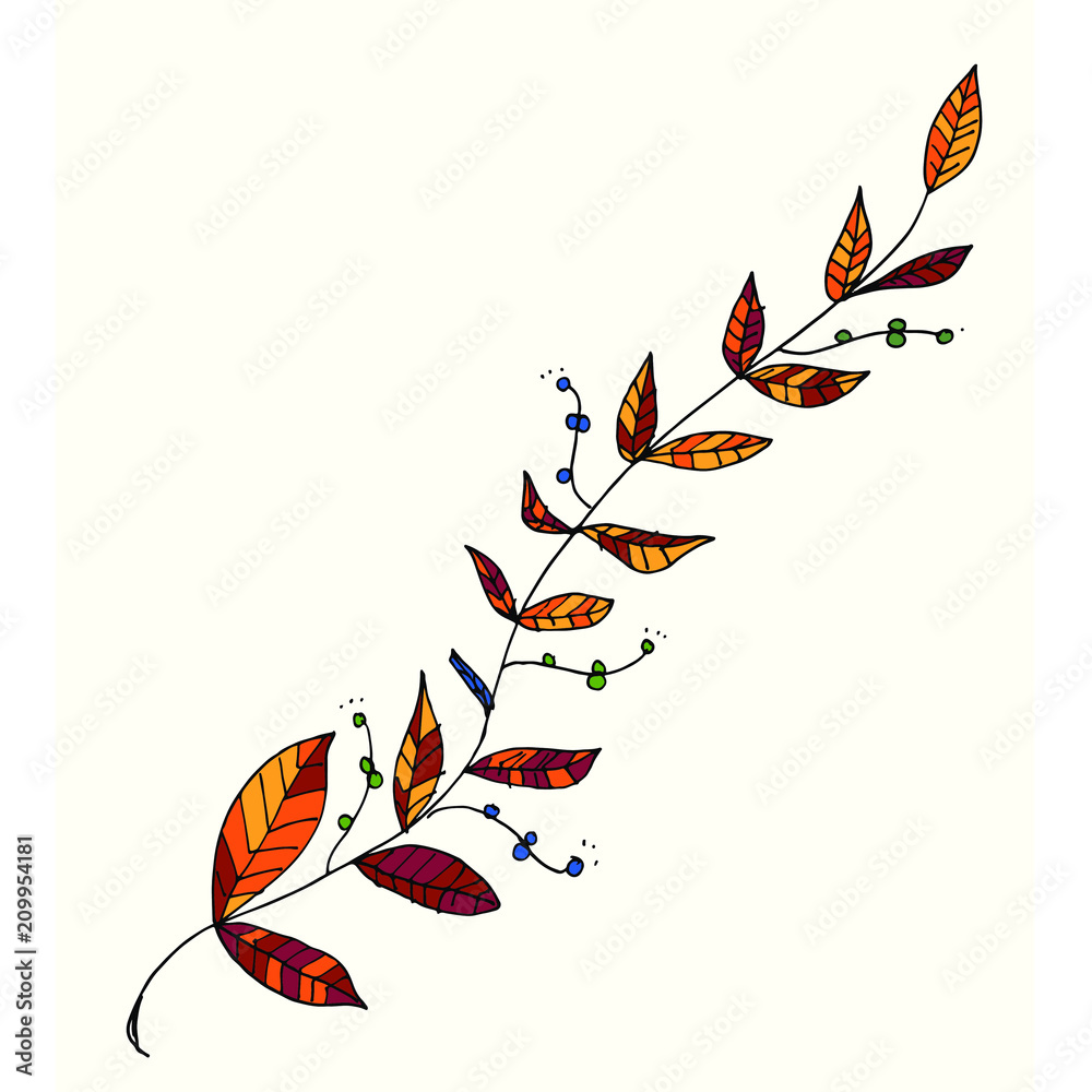 Fototapeta premium Harvest themed hand drawn garland