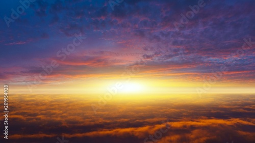 Abstract big explosion .  Light from sky . Religion background .beautiful cloud . background sky at sunset and dawn . 