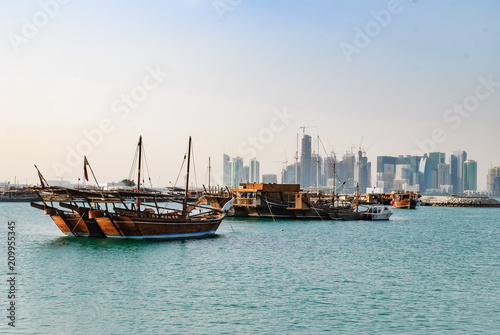 Dhow boats in the bay